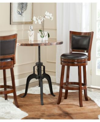 Idaline Walnut Swivel Bar Stool