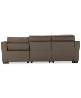 CLOSEOUT! Julius II 3-Pc. Leather Sectional Sofa With 1 Power Recliner, Power Headrests, Chaise And USB Power Outlet