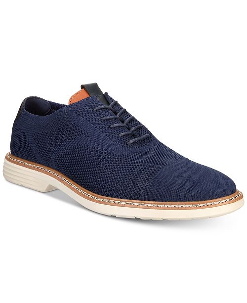 Alfani Men S Varick Alfatech Comfort Flx Textured Knit Oxfords