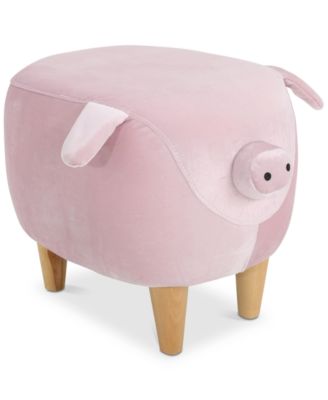 Noble House - Ashley Velvet Pig Ottoman, Quick Ship
