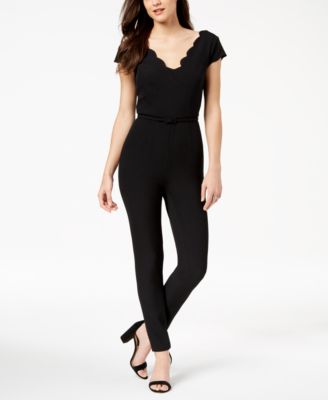 adrianna papell scalloped jumpsuit