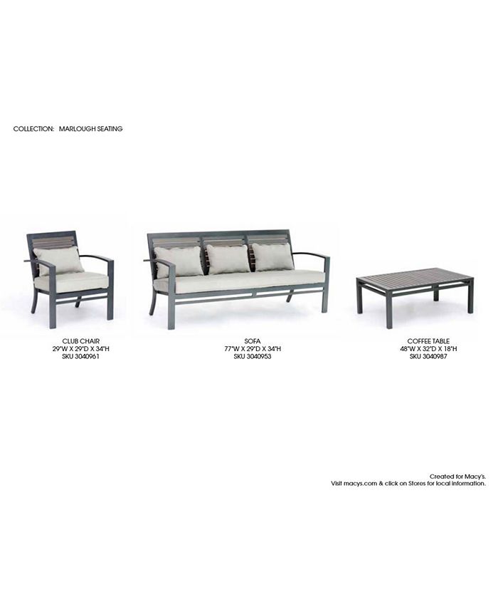 Furniture Marlough II Aluminum Outdoor 3Pc. Seating Set (1 Sofa, & 2