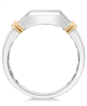 Macy's - Men's Diamond Ring (1/2 ct. t.w.) in 10k Gold  and White Gold