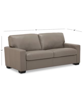 Ennia 75" Leather Apartment Sofa, Created for Macy's