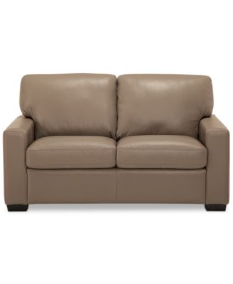 Ennia 59" Leather Loveseat, Created for Macy's