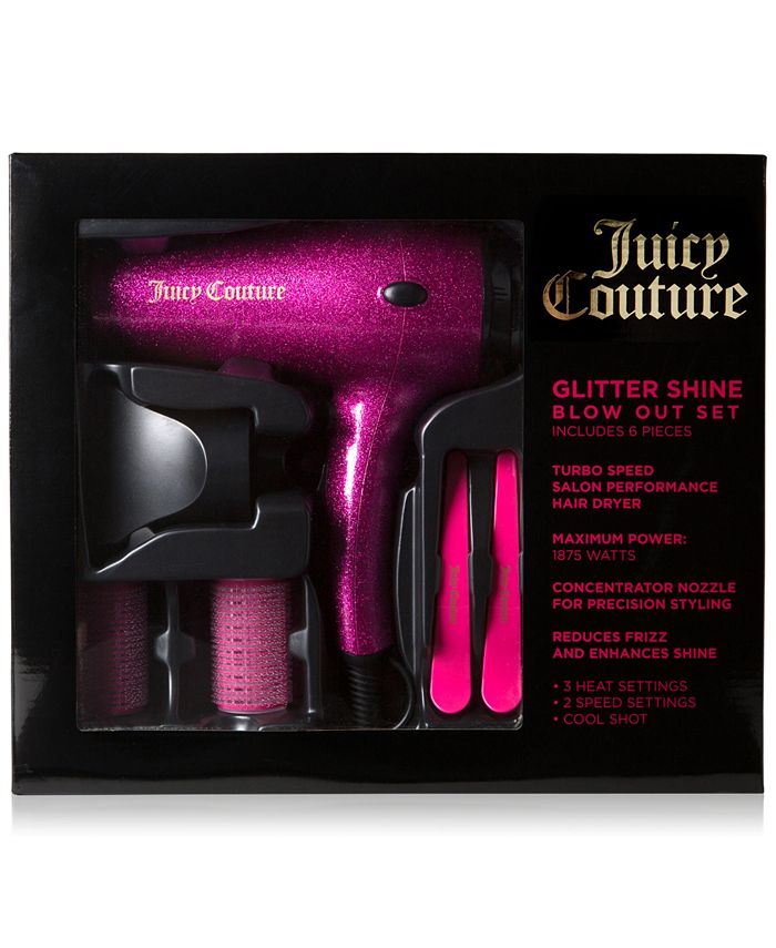Juicy Couture 6Pc. Glitter Shine Blow Out Hair Dryer Set, from