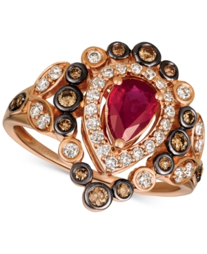 image of Le Vian Strawberry & Nude Passion Ruby (5/8 ct. t.w.) & Diamond (5/8 ct. t.w.) Ring in 14k Rose Gold
