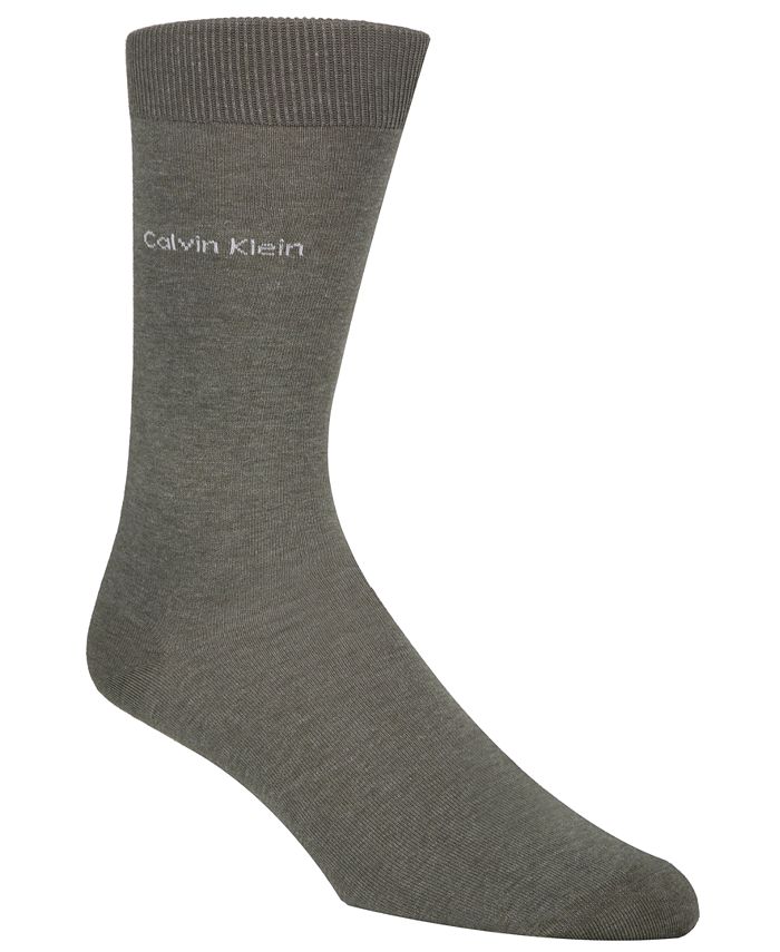 calvin klein men's giza cotton flat knit crew socks