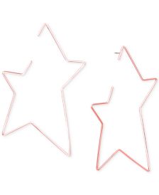 Rose Gold-Tone Open Star Drop Earrings 