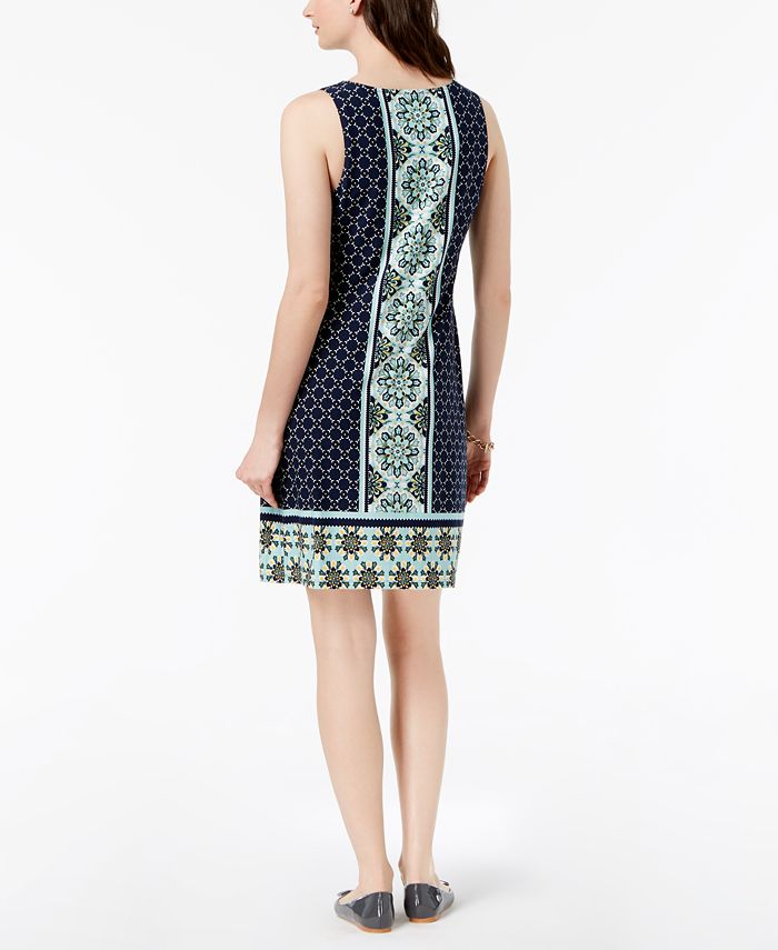 Charter Club Sleeveless Border-Print Dress, Created for Macy's ...