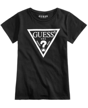 image of Guess Logo Graphic-Print Cotton T-Shirt, Big Girls