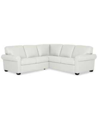 Orid 2-Pc. "L"-Shaped Leather Roll Arm Sectional , Created for Macy's