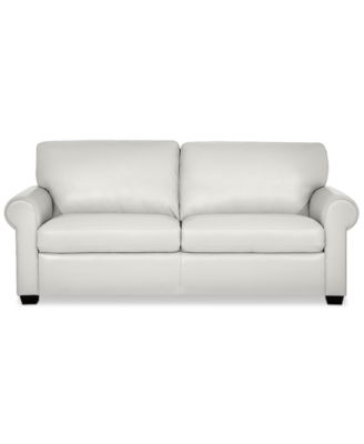 Orid 77" Leather Roll Arm Apartment Sofa, Created for Macy's