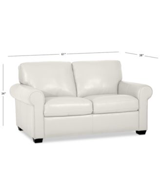 Orid 59" Leather Roll Arm Loveseat, Created for Macy's