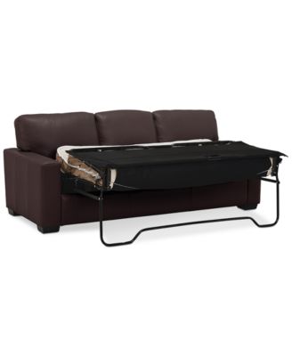 Ennia 82" Leather Queen Sleeper Sofa, Created for Macy's
