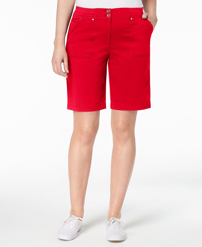 Karen Scott RibbedWaist Utility Shorts, Created for Macy's Macy's