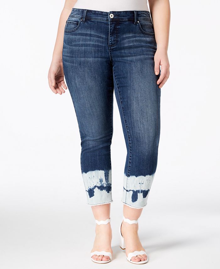 INC International Concepts I.N.C. Plus Size Ankle Jeans with TieDyed