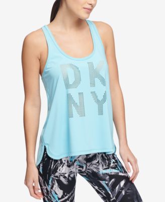 DKNY - Perforated-Logo Racerback Tank Top