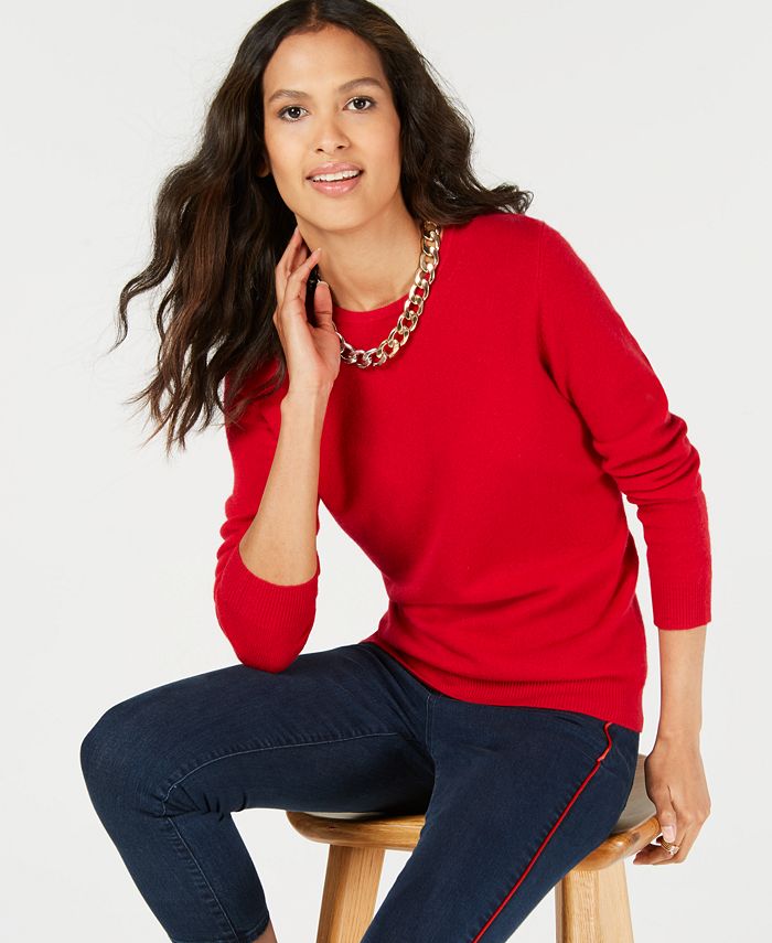 Charter Club Pure Cashmere Solid Crewneck Sweater in Regular & Petite ...
