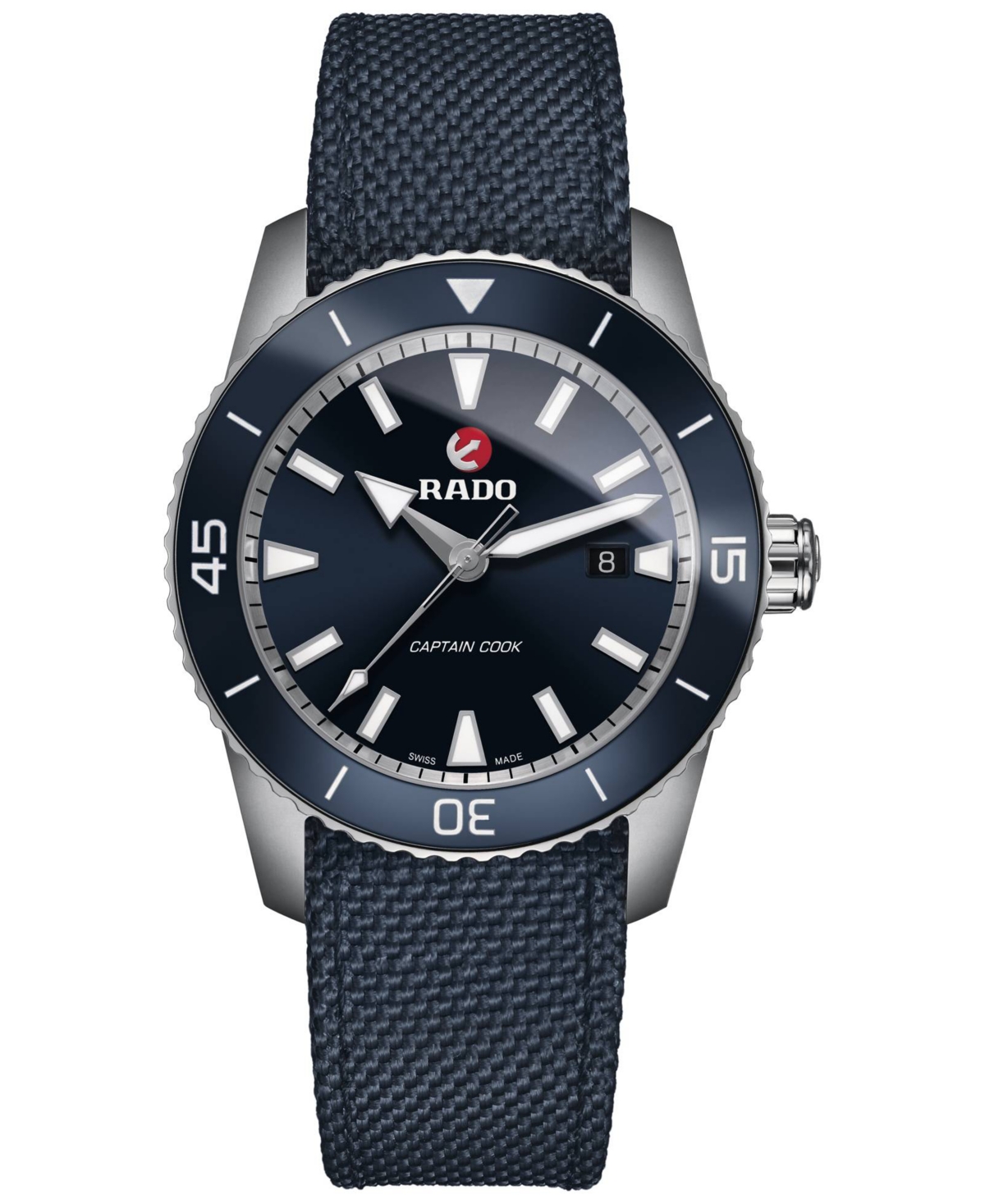 Rado Men's Swiss Automatic Hyperchrome Captain Cook Blue Fabric Strap Watch 45mm In No Color