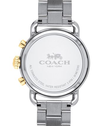 COACH Women's Chronograph Delancey Sport Two-Tone Stainless Steel Bracelet  Watch 36mm - Macy's