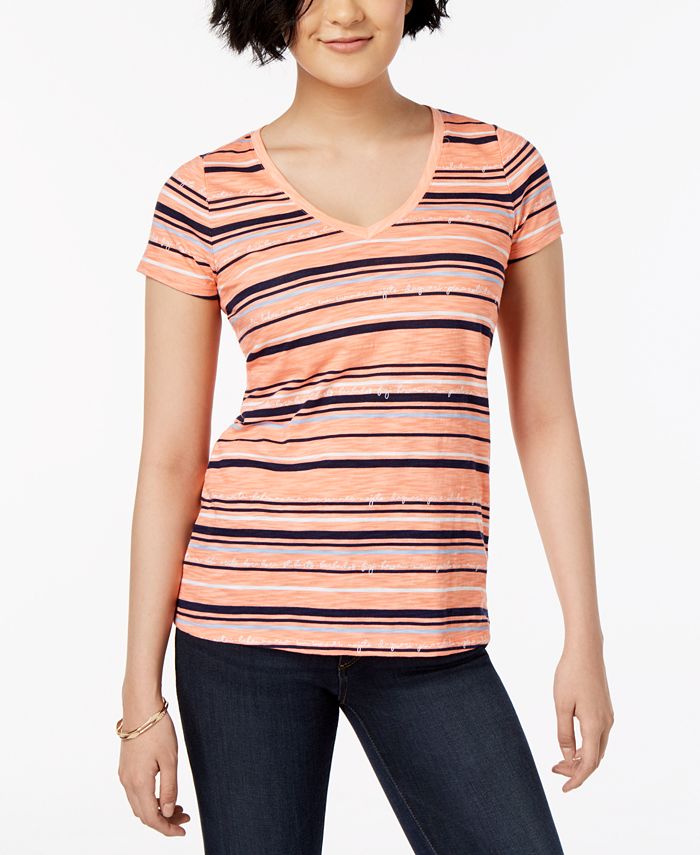 Maison Jules Striped VNeck Top, Created for Macy's Macy's