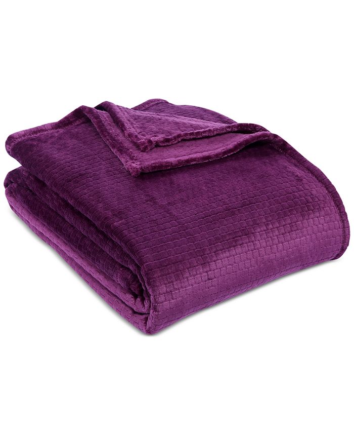 Berkshire VelvetLoft Textured Grid 90" x 90" Full/Queen Bed Blanket
