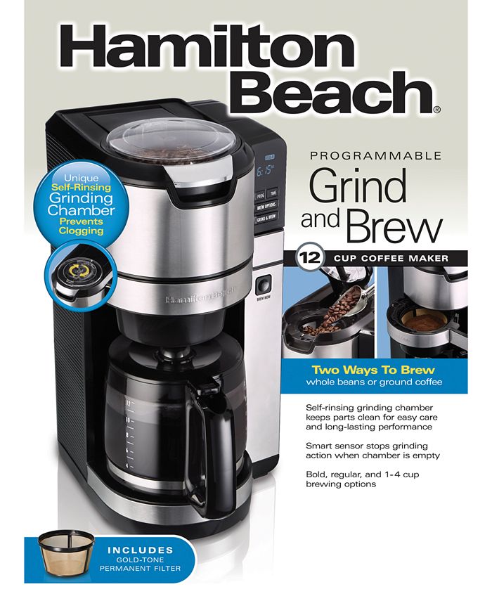 Hamilton Beach Programmable Grind & Brew 12Cup Coffee Maker Macy's
