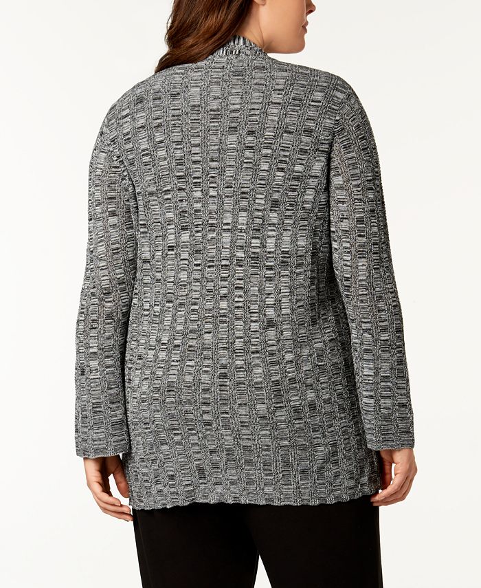 Eileen Fisher Plus Size Organic Open-Front Cardigan & Reviews ...