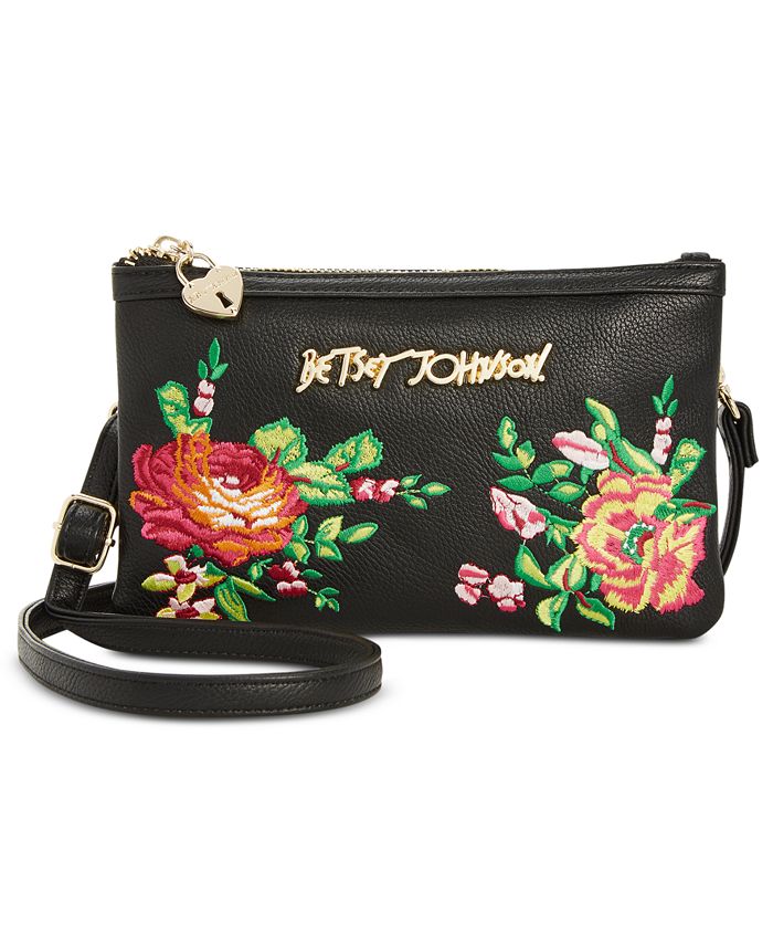 Betsey Johnson Embroidered Convertible Crossbody with Phone