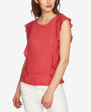 1.STATE LINEN RUFFLED TOP