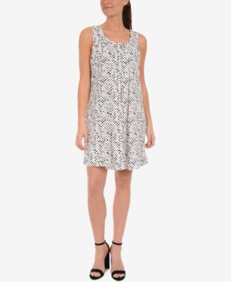 NY Collection Pleated Grommet Chain Shift Dress Macy s