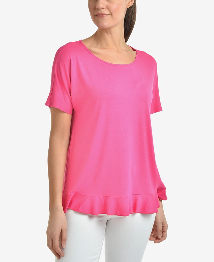 NY Collection Ruffled ScoopNeck Top Macy's