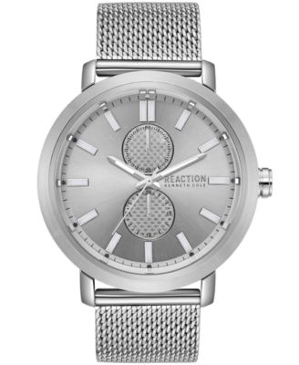 Kenneth Cole Reaction - Men's Silver-Tone Mesh Bracelet Watch 45mm