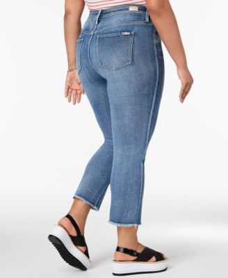 Seven7 Trendy Plus Size Raw Hem Straight-Leg Jeans
