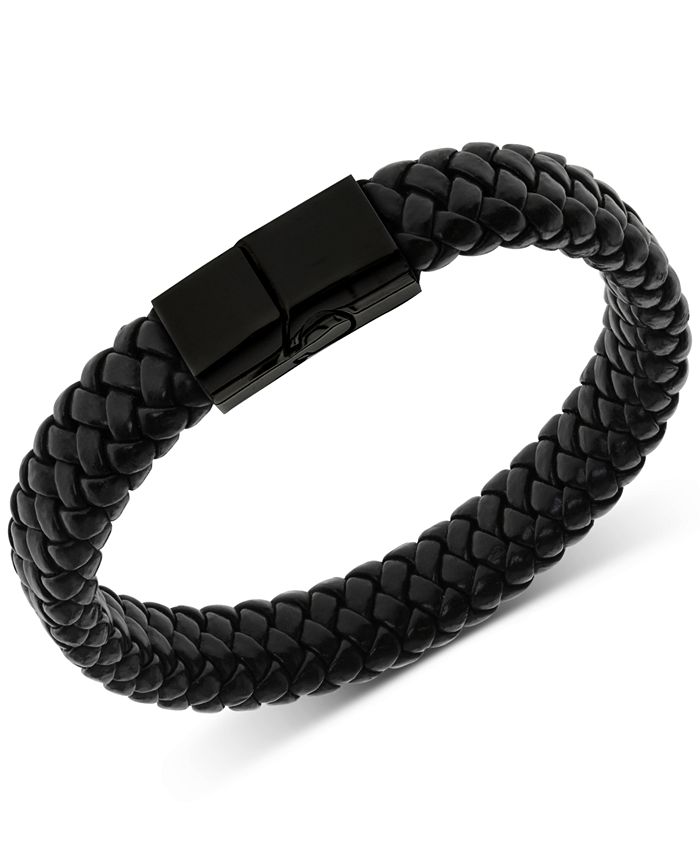 Sutton by Rhona Sutton Men's BlackTone Stainless Steel & Braided