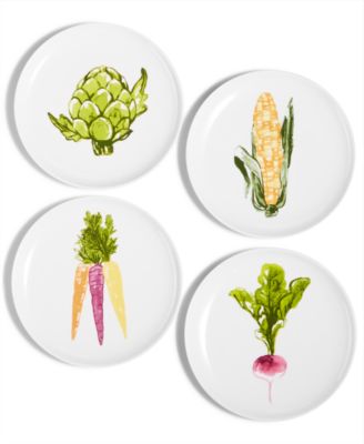 Martha Stewart Collection - Farmhouse Veggie Appetizer Plates, Set of 4
