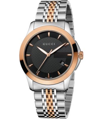 gucci rose gold and silver watch