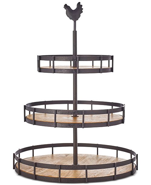 Martha Stewart Collection Closeout Farmhouse Wood And Wire 3 Tier