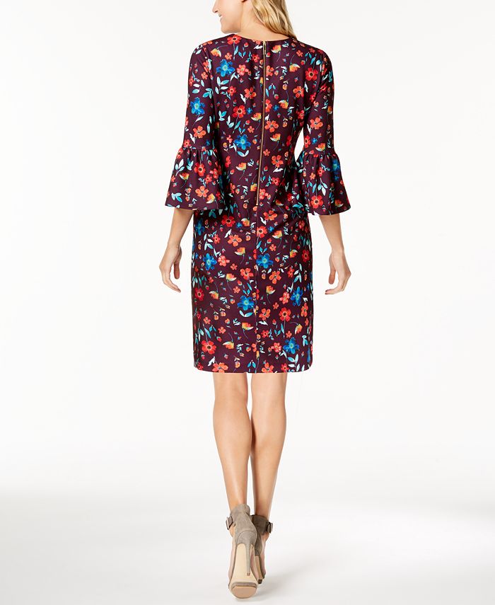 Calvin Klein Petite Printed Bell-Sleeve Sheath Dress & Reviews ...