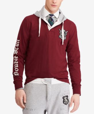 hooded rugby shirt