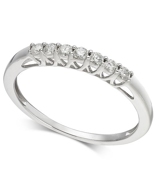 Macy's Diamond Band (1/5 ct. t.w.) in 14k White Gold & Reviews Rings