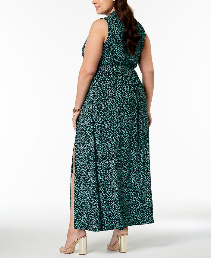 Michael Kors Plus Size Leopard Print Maxi Dress - Macy's