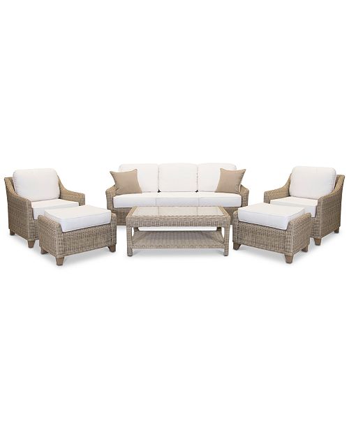 Furniture Willough Outdoor 6 Pc Set 1 Sofa 2 Club Chairs 1
