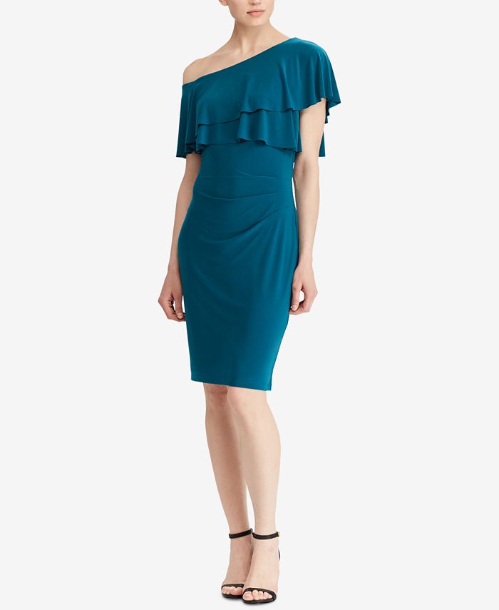 Ralph lauren ruffled jersey gown clearance