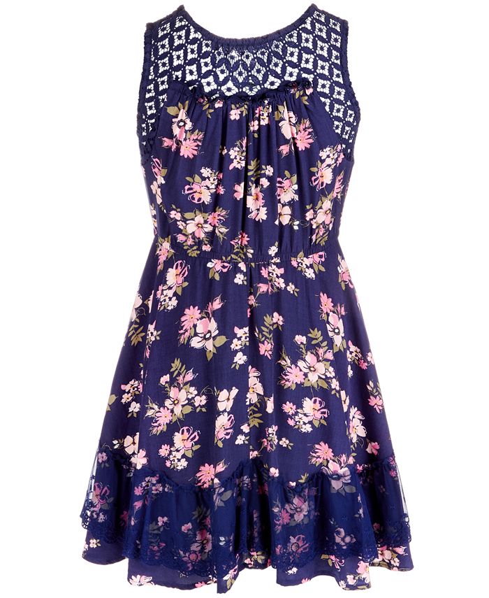 Epic Threads EpicThreads Big Girls Lace Floral-Print Dress, Created for ...