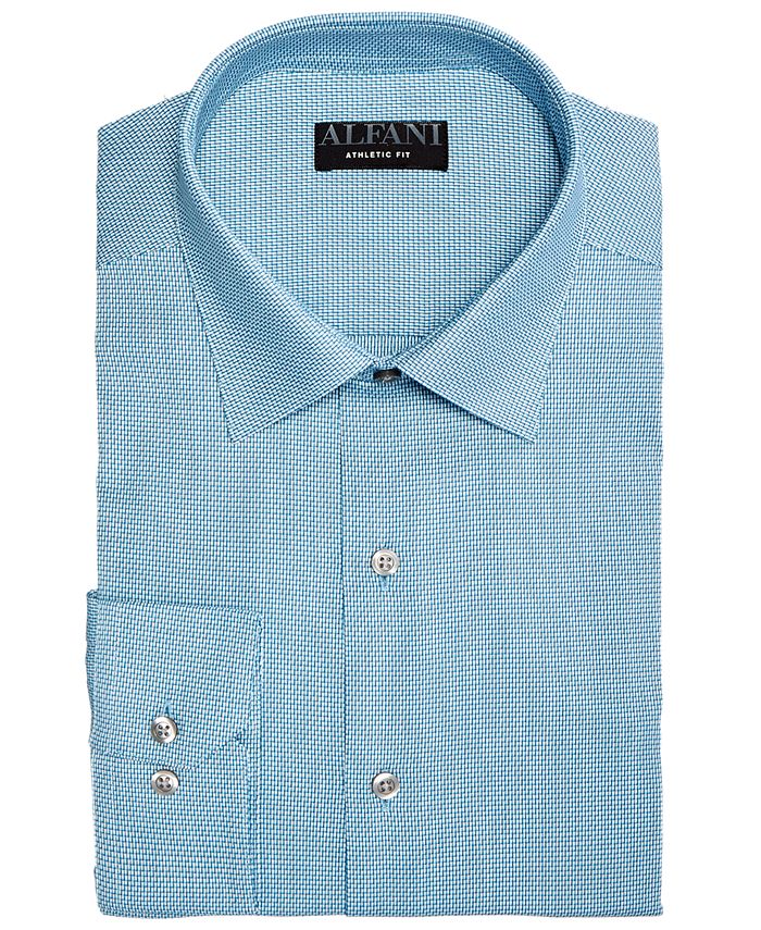 Alfani AlfaTech by Men's Athletic Fit Performance Stretch Step Twill Textured Dress Shirt