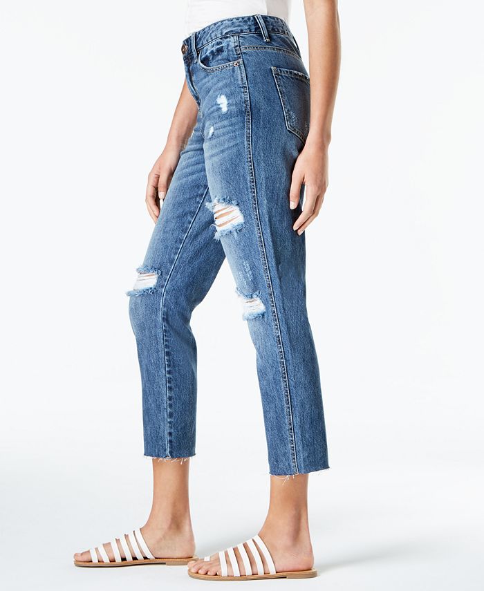American Rag Juniors' Ripped Cropped Girlfriend Jeans, Created for Macy
