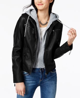 juniors black leather jacket