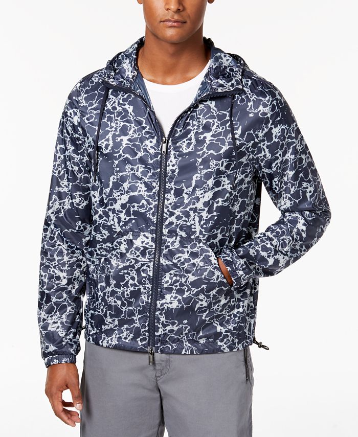 Dkny crane print outlet logo jacket